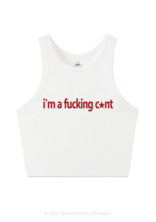 I'm A Fxxking Cxxt Y2K Crop Tank Top Cherrykitten