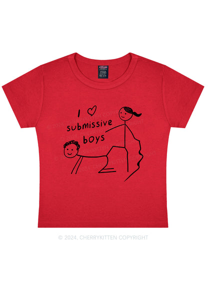 I Love S Boys Y2K Baby Tee Cherrykitten