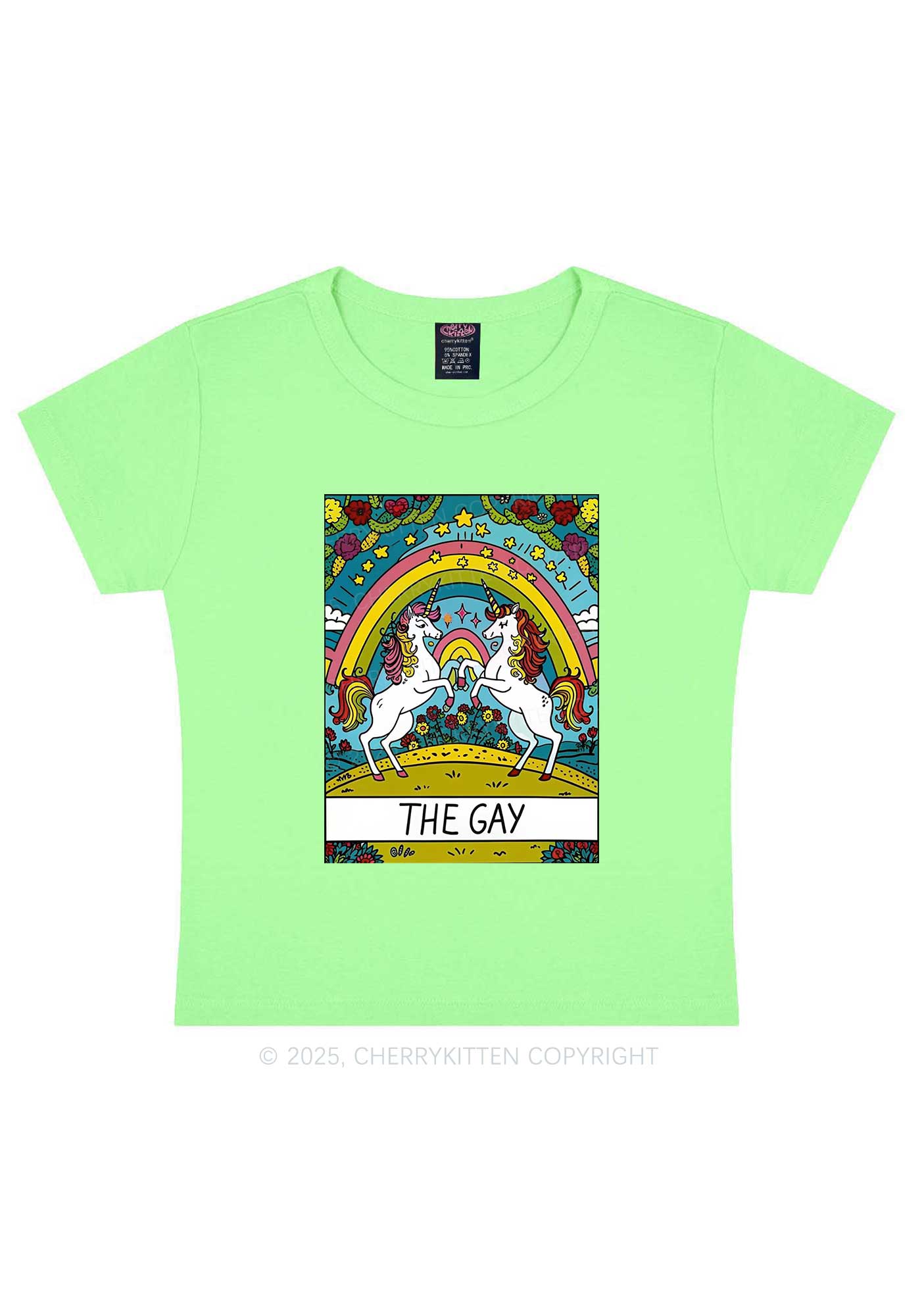 The Gay Unicorn Y2K Baby Tee Cherrykitten