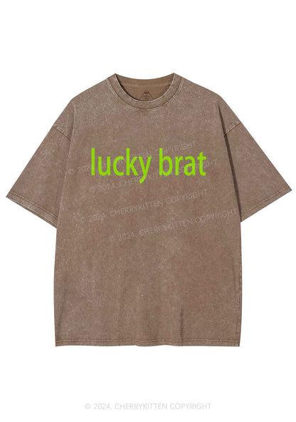 Lucky Brat St Patricks Y2K Washed Tee Cherrykitten