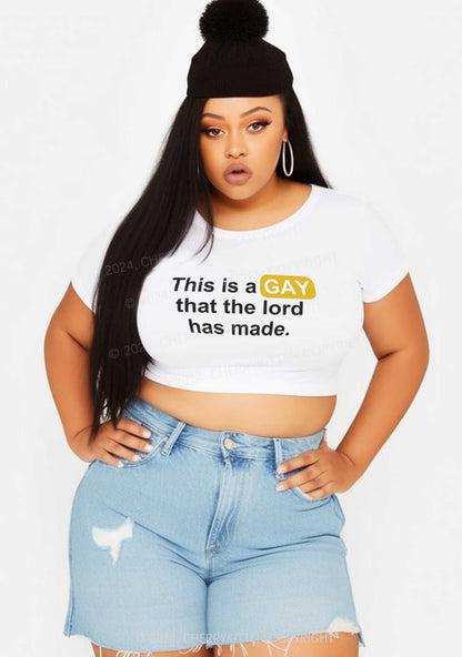 Curvy Lord Made Gay Y2K Baby Tee Cherrykitten