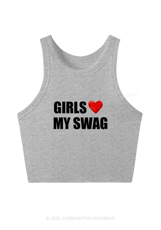 Girls Love My Swag Y2K Crop Tank Top Cherrykitten