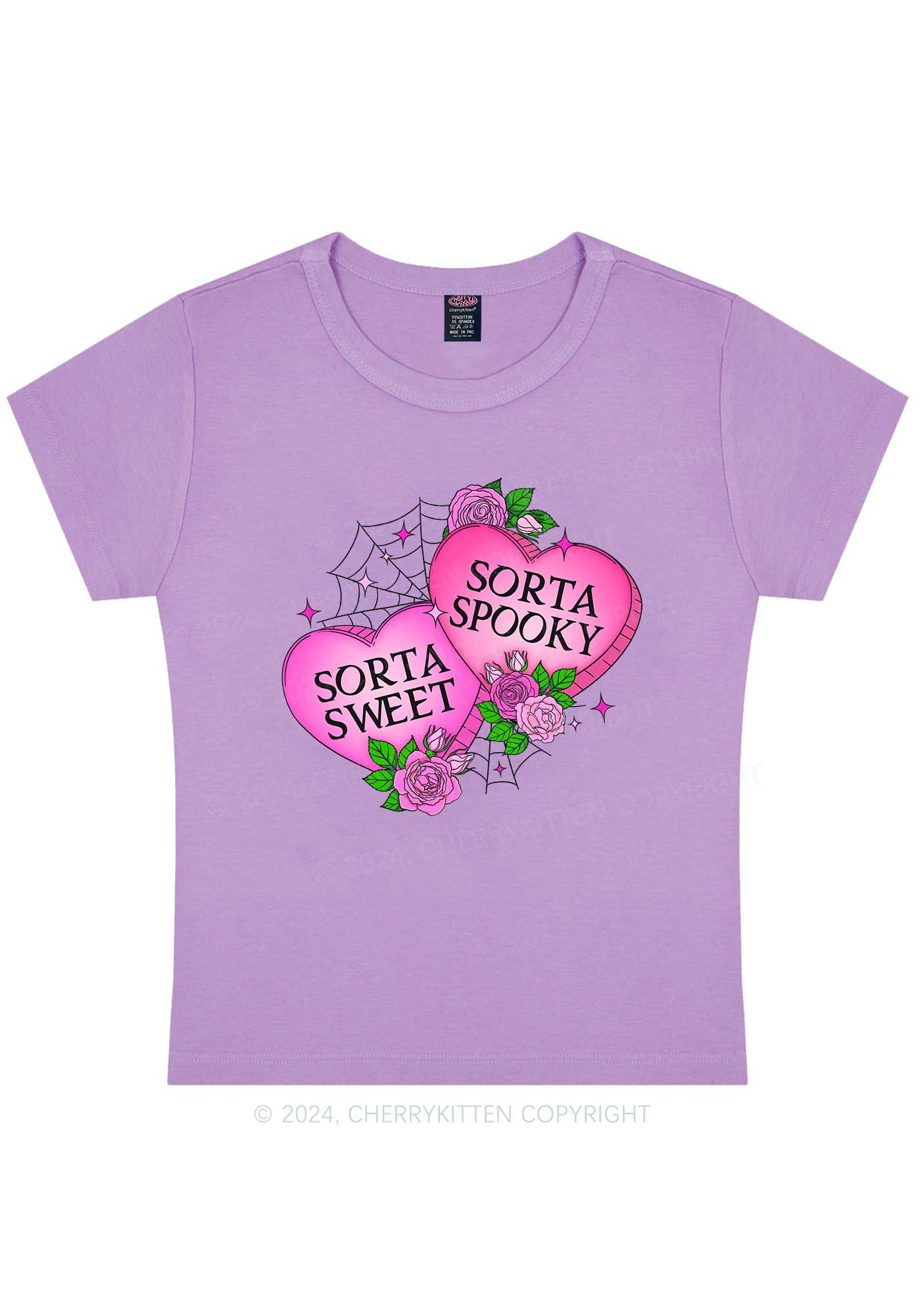 Sorta Spooky Y2K Valentine's Day Baby Tee Cherrykitten