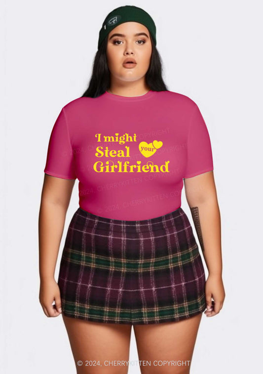 Curvy Steal Your Girlfriend Y2K Baby Tee Cherrykitten