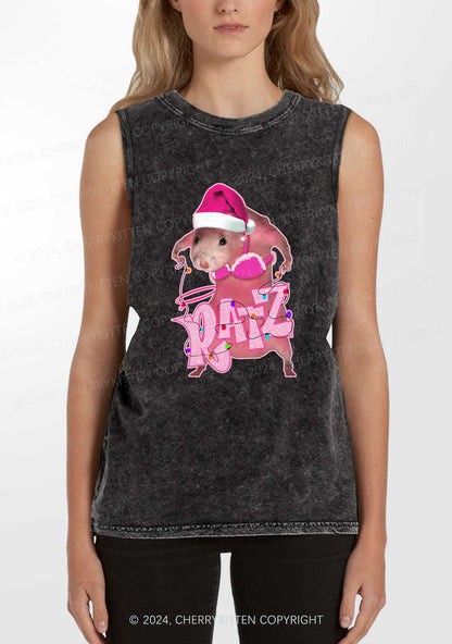 Christmas Ratz Y2K Washed Tank Cherrykitten