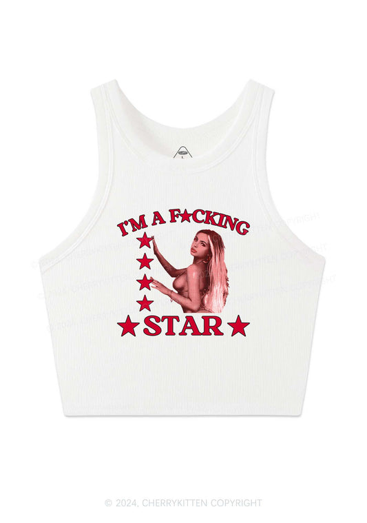 Custom Portrait Fxxking Star Y2K Crop Tank Top Cherrykitten