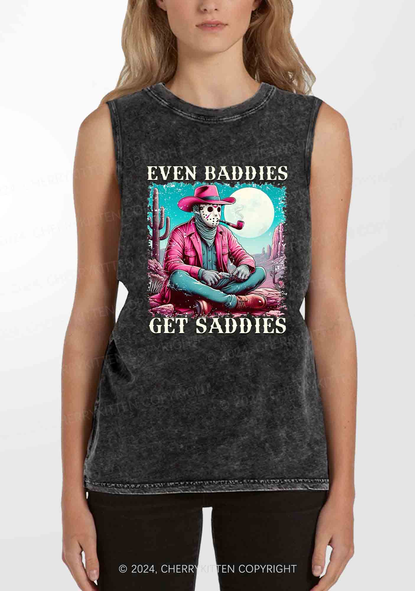 Halloween Baddies Cowboy Y2K Washed Tank Cherrykitten