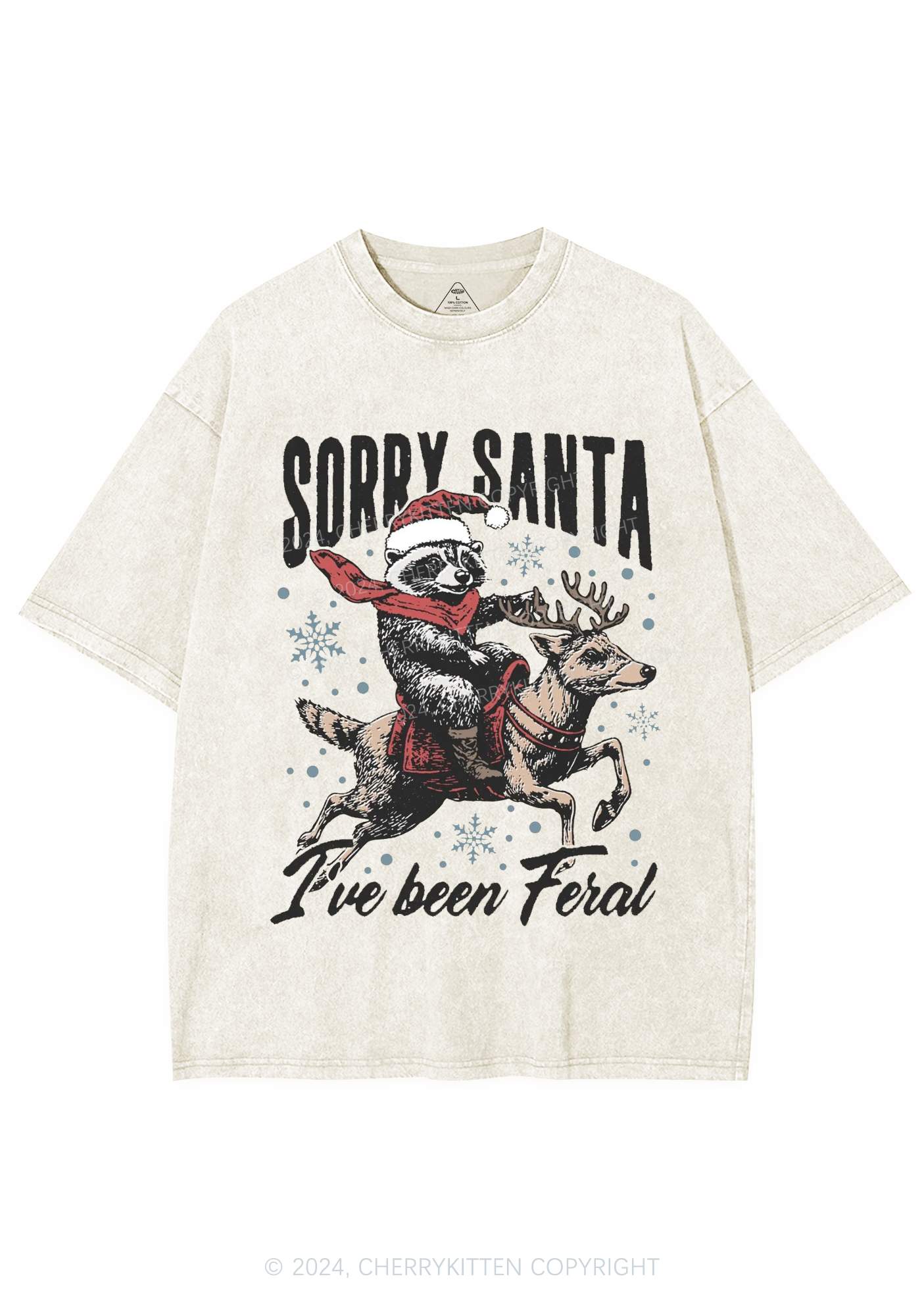 Christmas Sorry Santa Y2K Washed Tee Cherrykitten