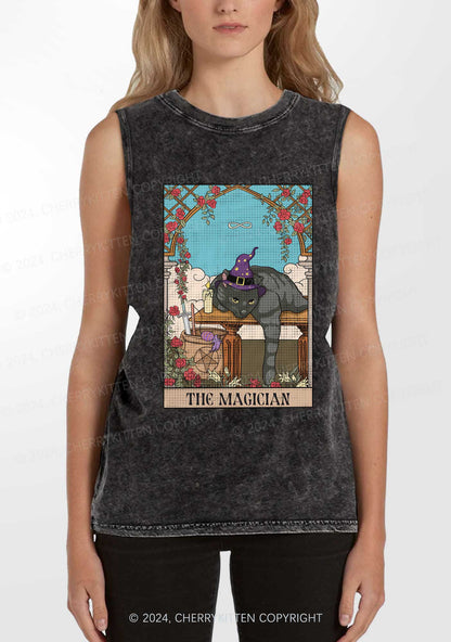 The Magician Cat Y2K Washed Tank Cherrykitten