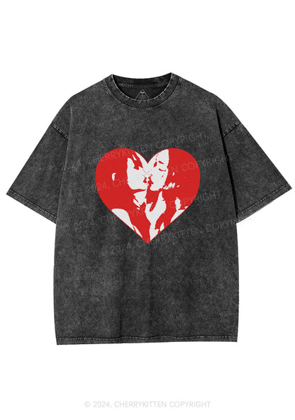 Kiss Girl Y2K Valentine's Day Washed Tee Cherrykitten