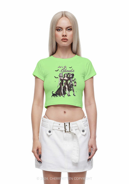 Halloween Girl Lets Go Ghouls Y2K Baby Tee Cherrykitten