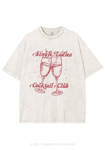 Single Ladies Y2K Valentine's Day Washed Tee Cherrykitten