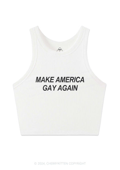 Make America Gay Again Y2K Crop Tank Top Cherrykitten