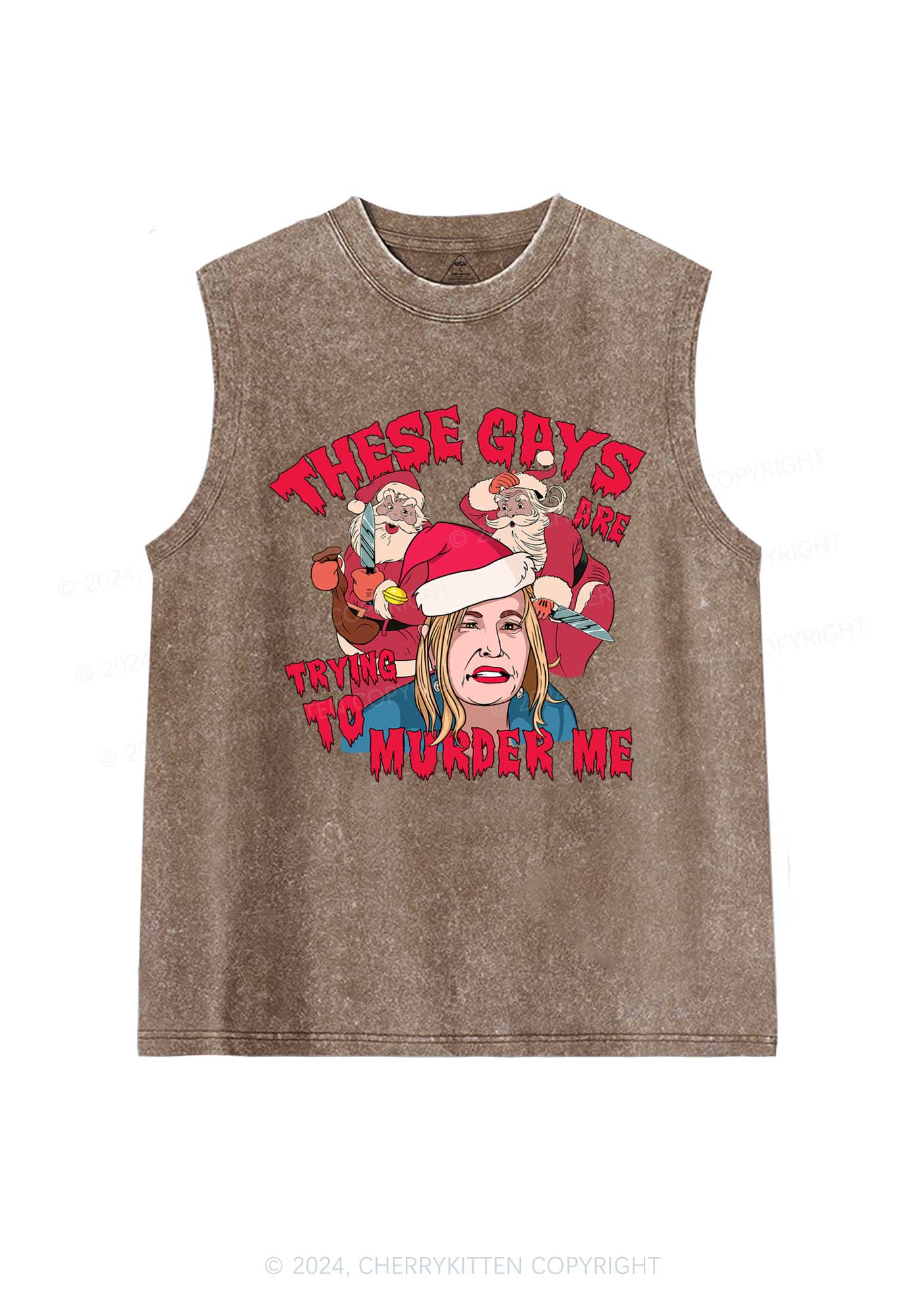 Christmas Gays Murder Me Y2K Washed Tank Cherrykitten