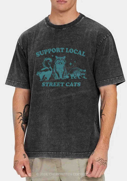 Support Local Street Cats Y2K Washed Tee Cherrykitten