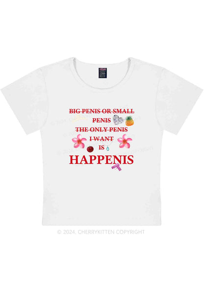 Curvy I Want Happenis Y2K Baby Tee Cherrykitten