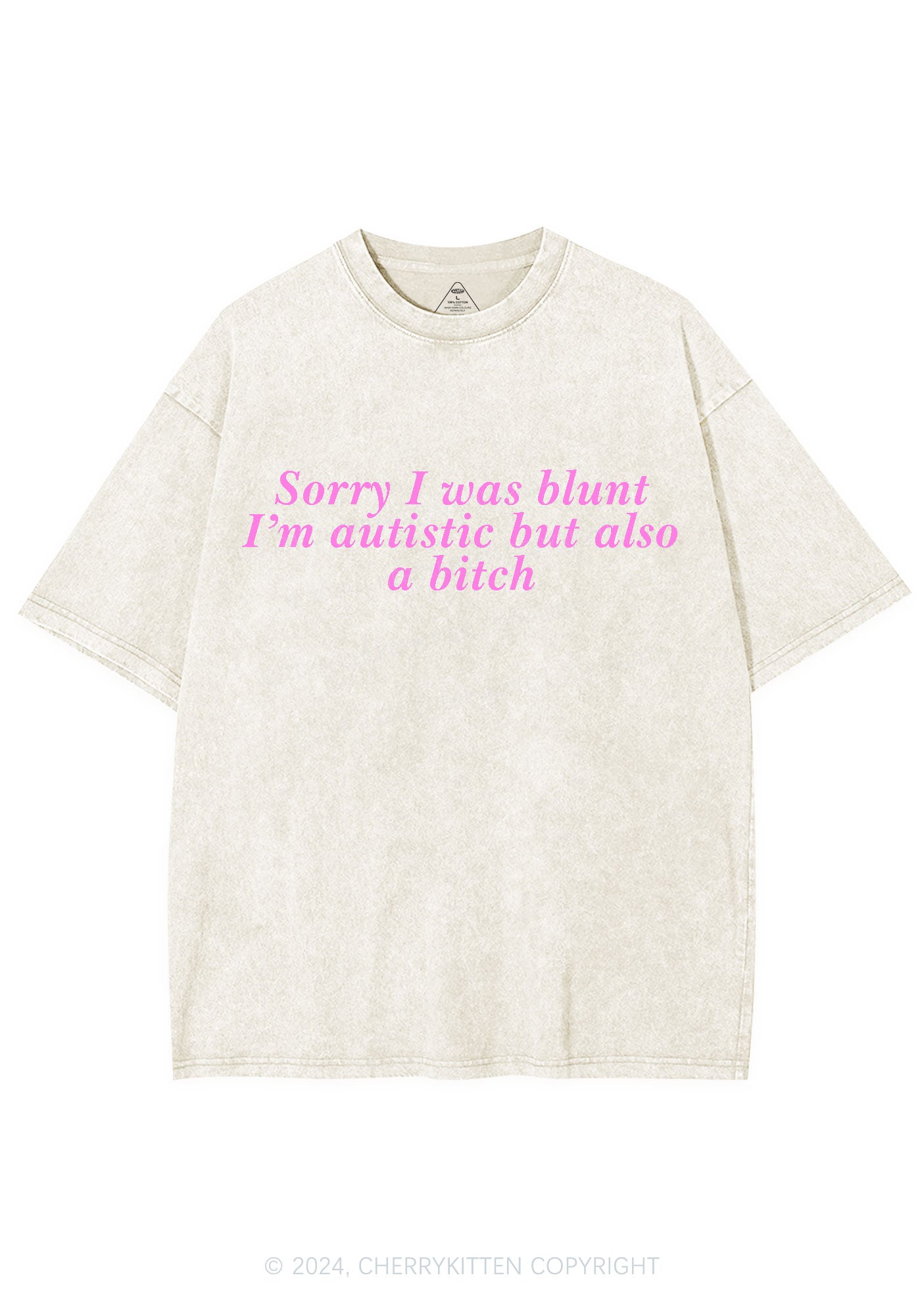 Sorry I Was Blunt Y2K Washed Tee Cherrykitten