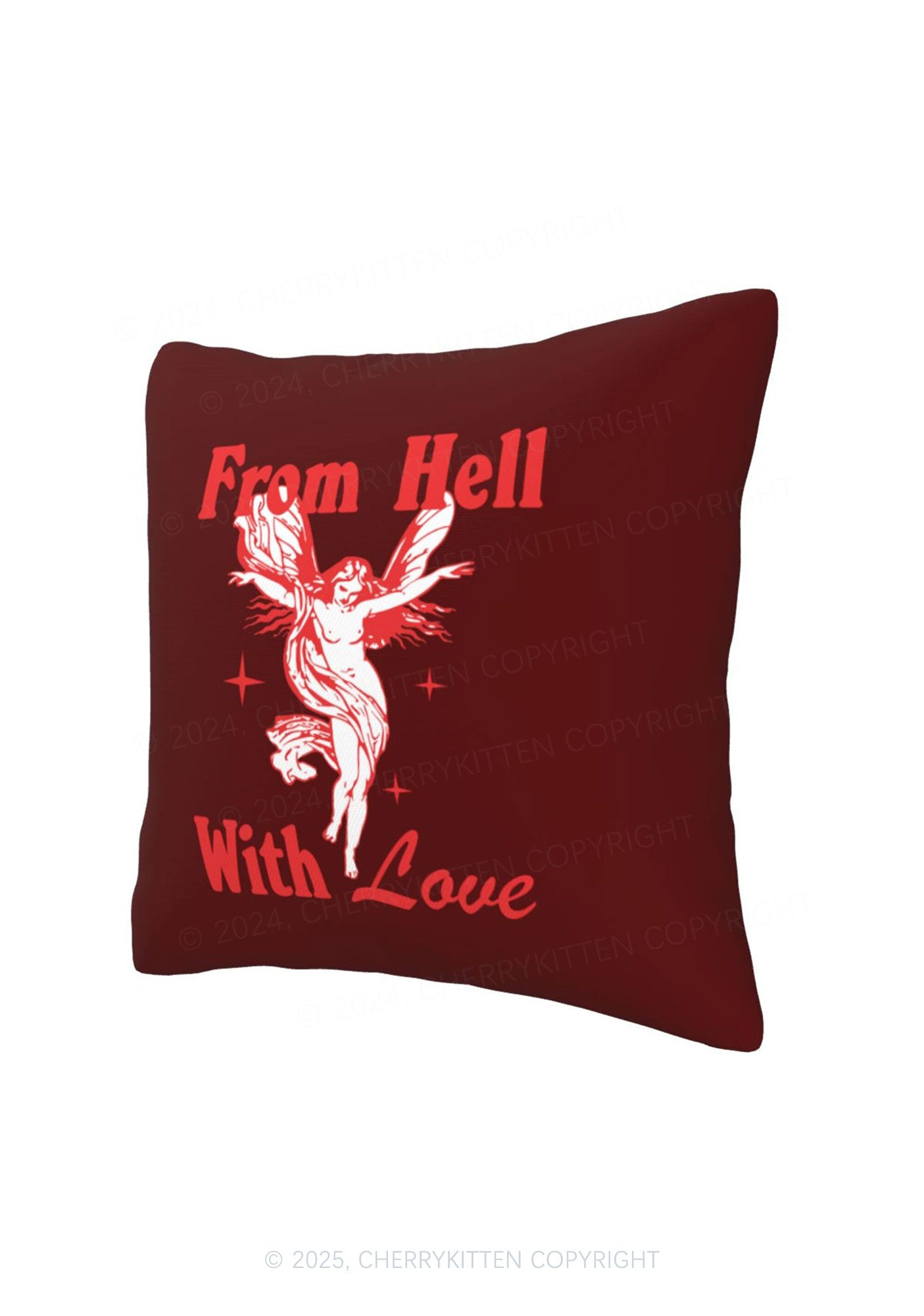 From Hall With Love Y2K Throw Pillow Cover Cherrykitten