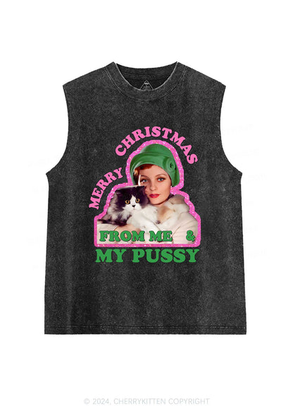 Merry Christmas Puxxy Y2K Washed Tank Cherrykitten