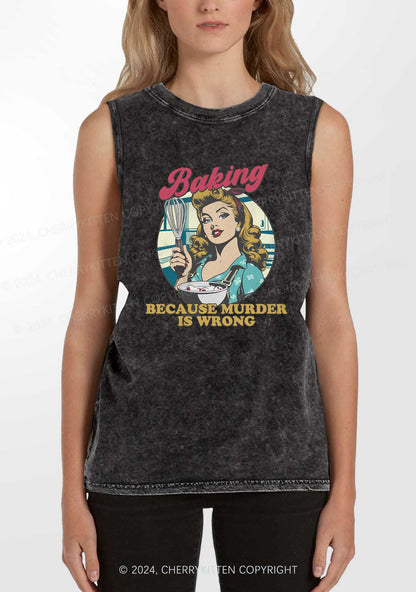 Baking Murder Y2K Washed Tank Cherrykitten