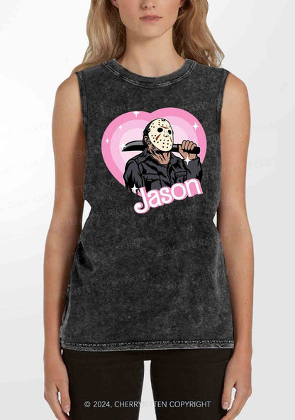 Halloween Mask Killer Y2K Washed Tank Cherrykitten