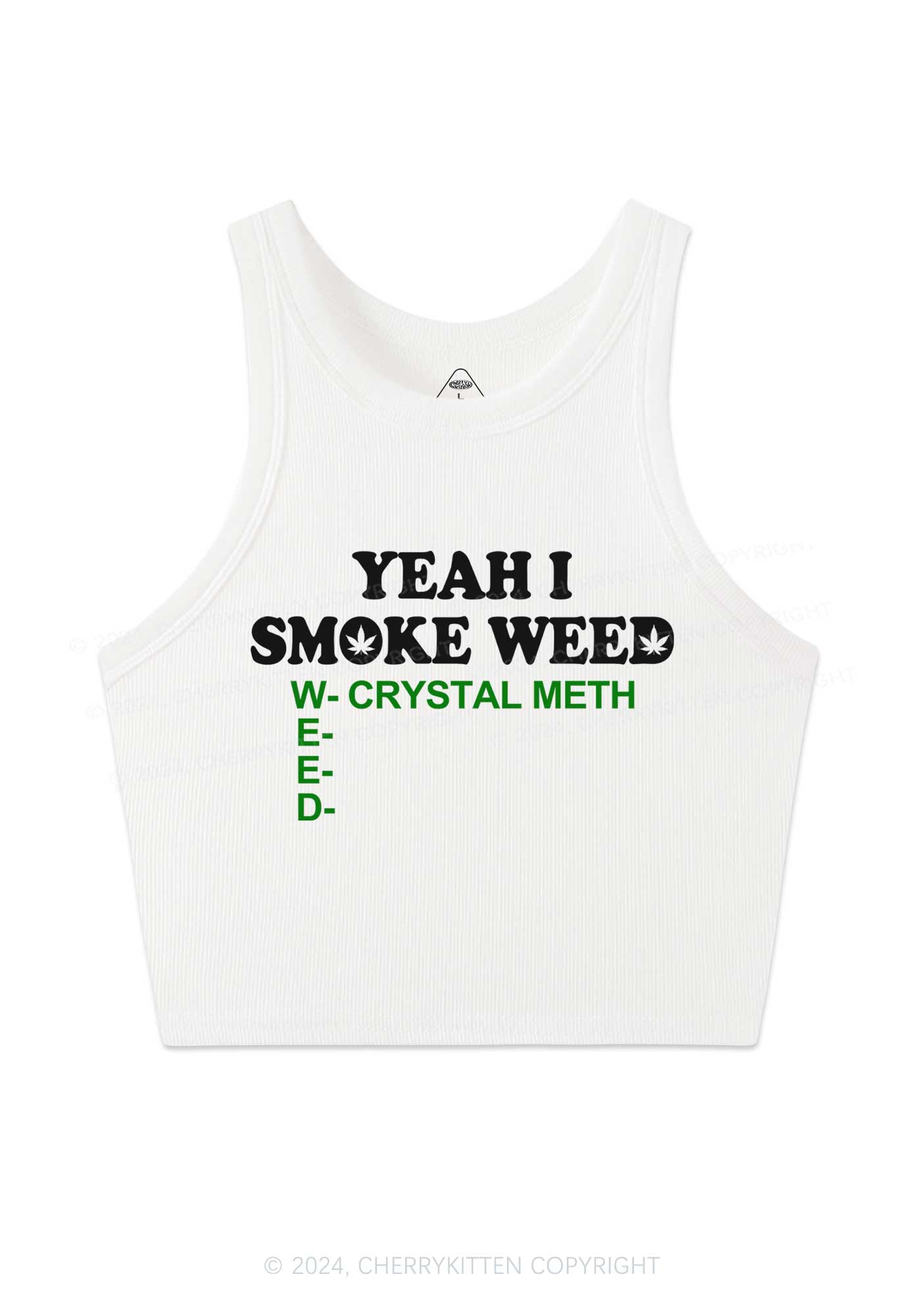 Yeah I Smoke Wxxd Y2K Crop Tank Top Cherrykitten