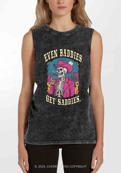 Halloween Baddies Skeleton Y2K Washed Tank Cherrykitten