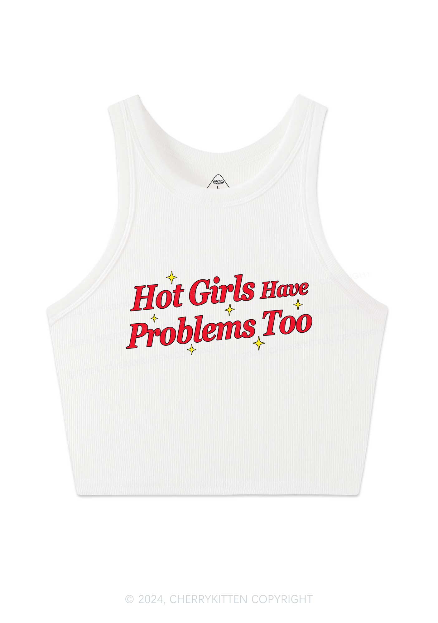 Hot Girls Have Problems Too Y2K Crop Tank Top Cherrykitten