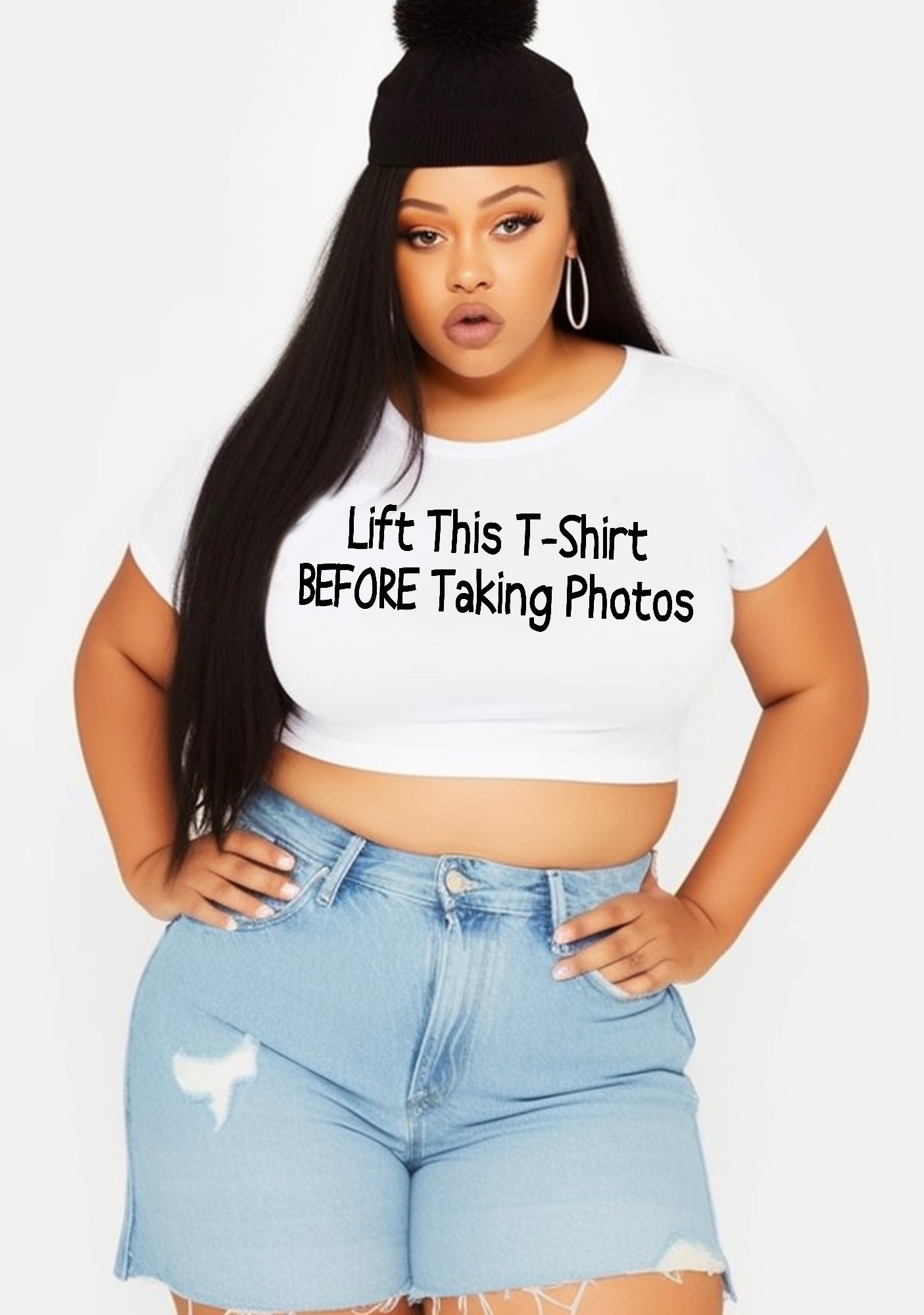 Curvy Lift This T-shirt Before Taking Photos Baby Tee