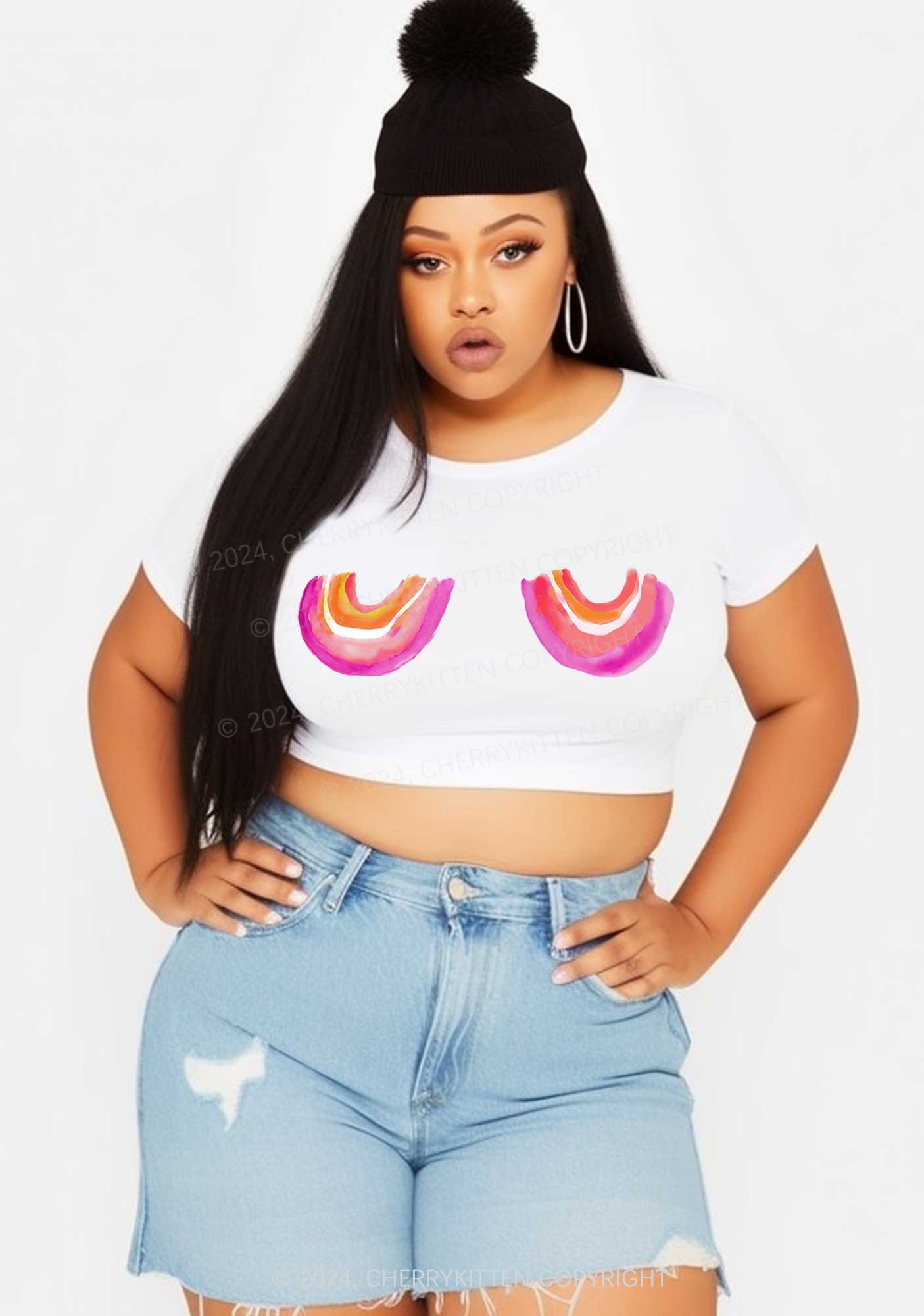 Curvy Lesbian Bxxb Y2K Baby Tee Cherrykitten