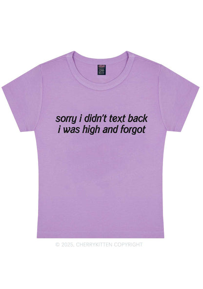 I Was High And Forgot Y2K Baby Tee Cherrykitten