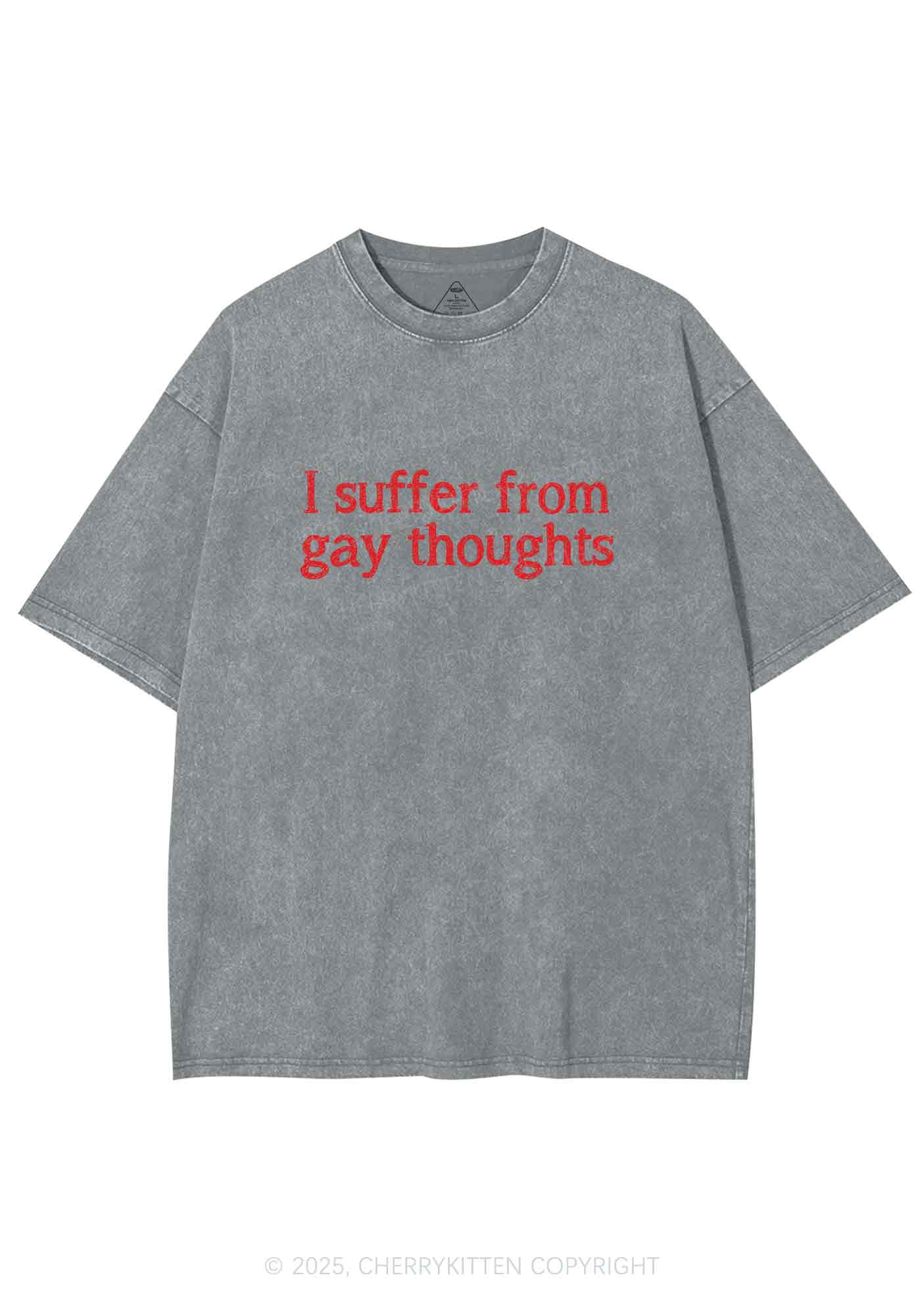 Suffer From Gay Thoughts Y2K Washed Tee Cherrykitten