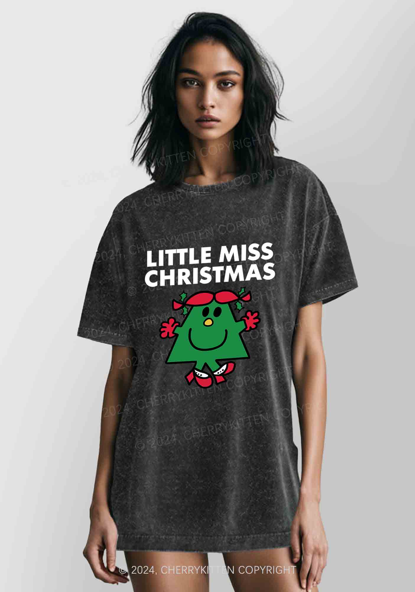 Christmas Little Miss Y2K Washed Tee Cherrykitten