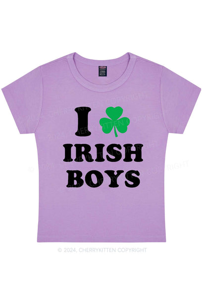 Irish Boys St Patricks Y2K Baby Tee Cherrykitten