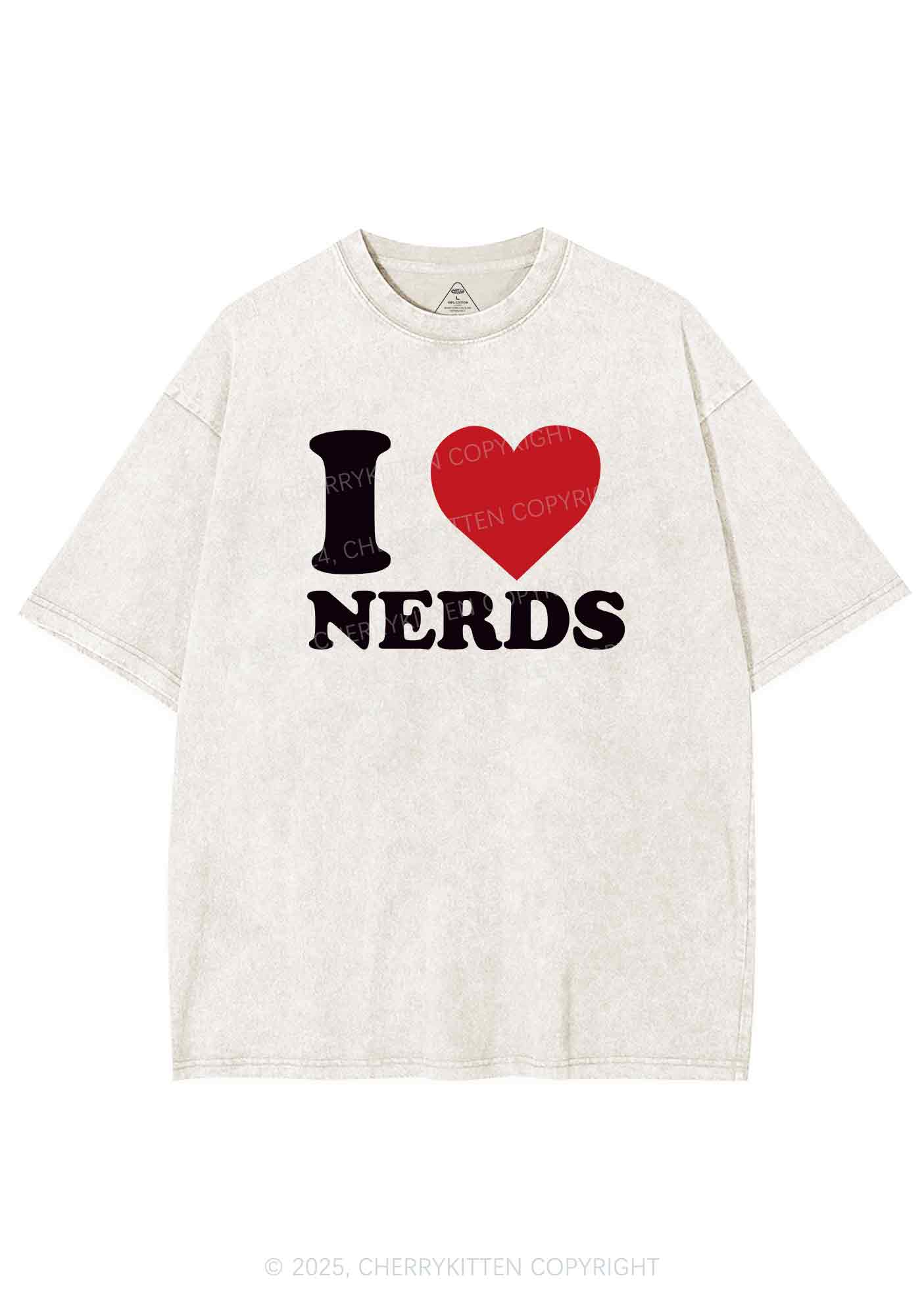 I Love Nerds Y2K Washed Tee Cherrykitten