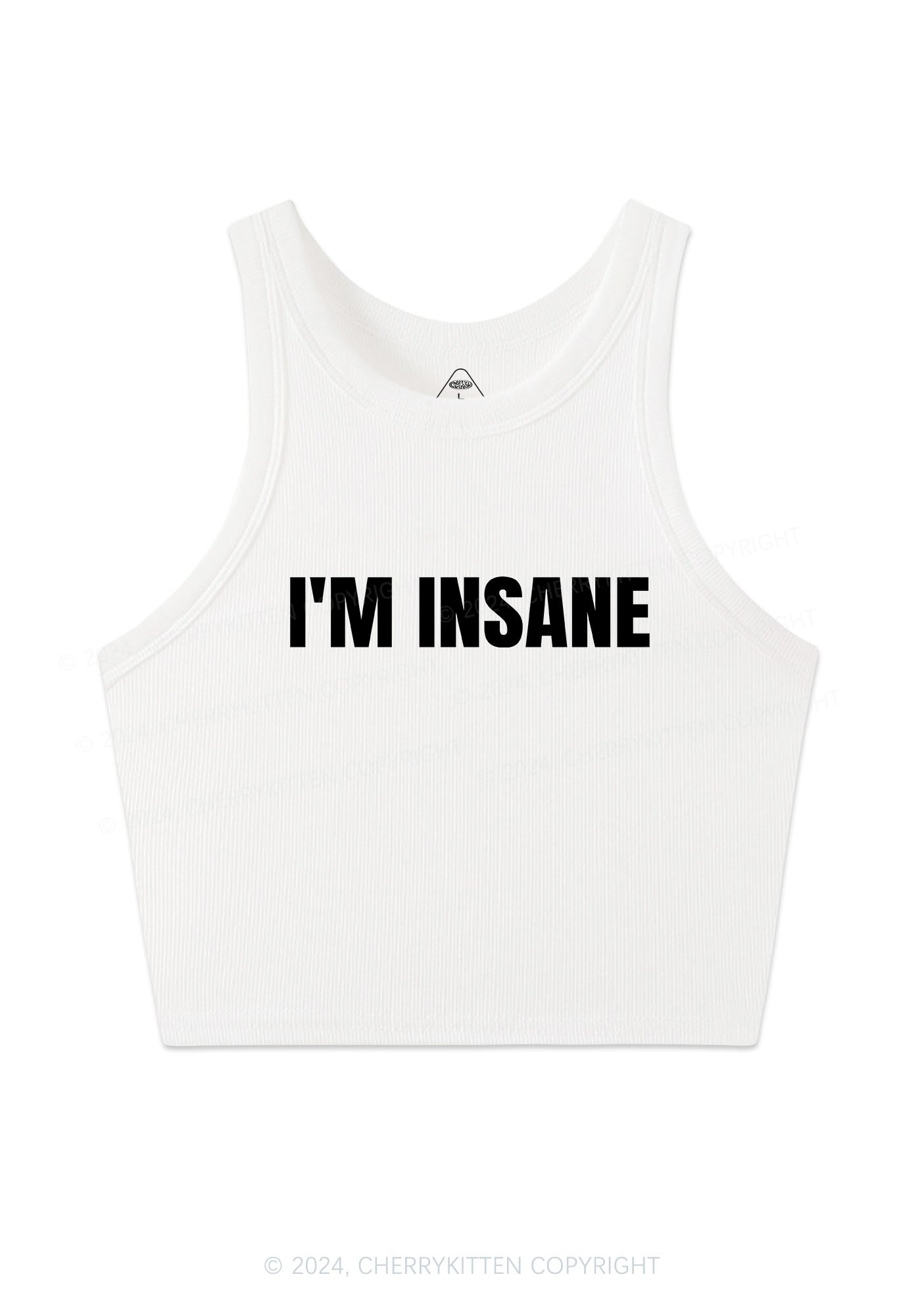 Im Insane Y2K Valentine's Day Crop Tank Top Cherrykitten