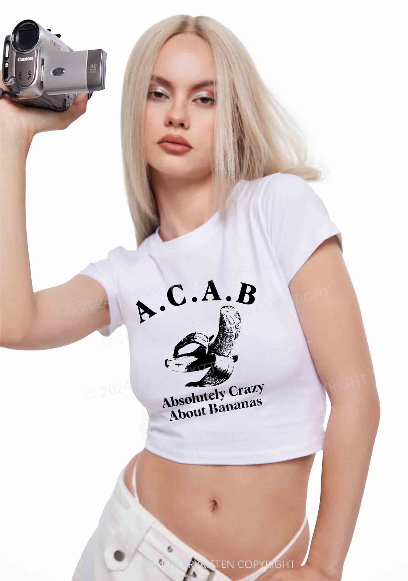 Absolutely Crazy Bananas Y2K Baby Tee Cherrykitten