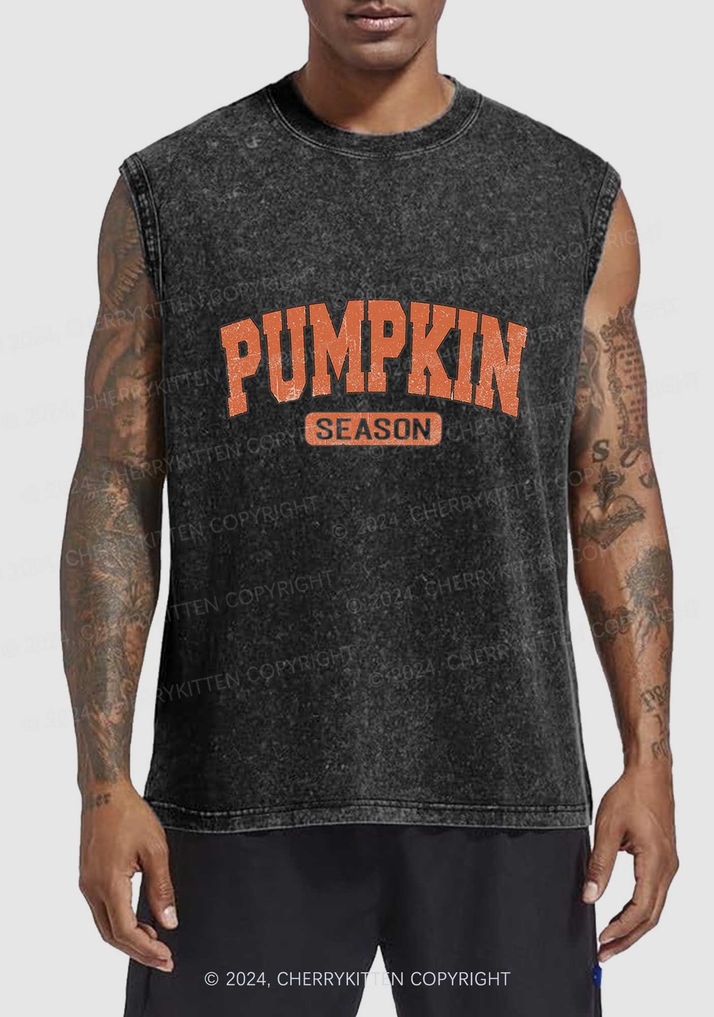 Halloween Pumpkin Season Y2K Washed Tank Cherrykitten