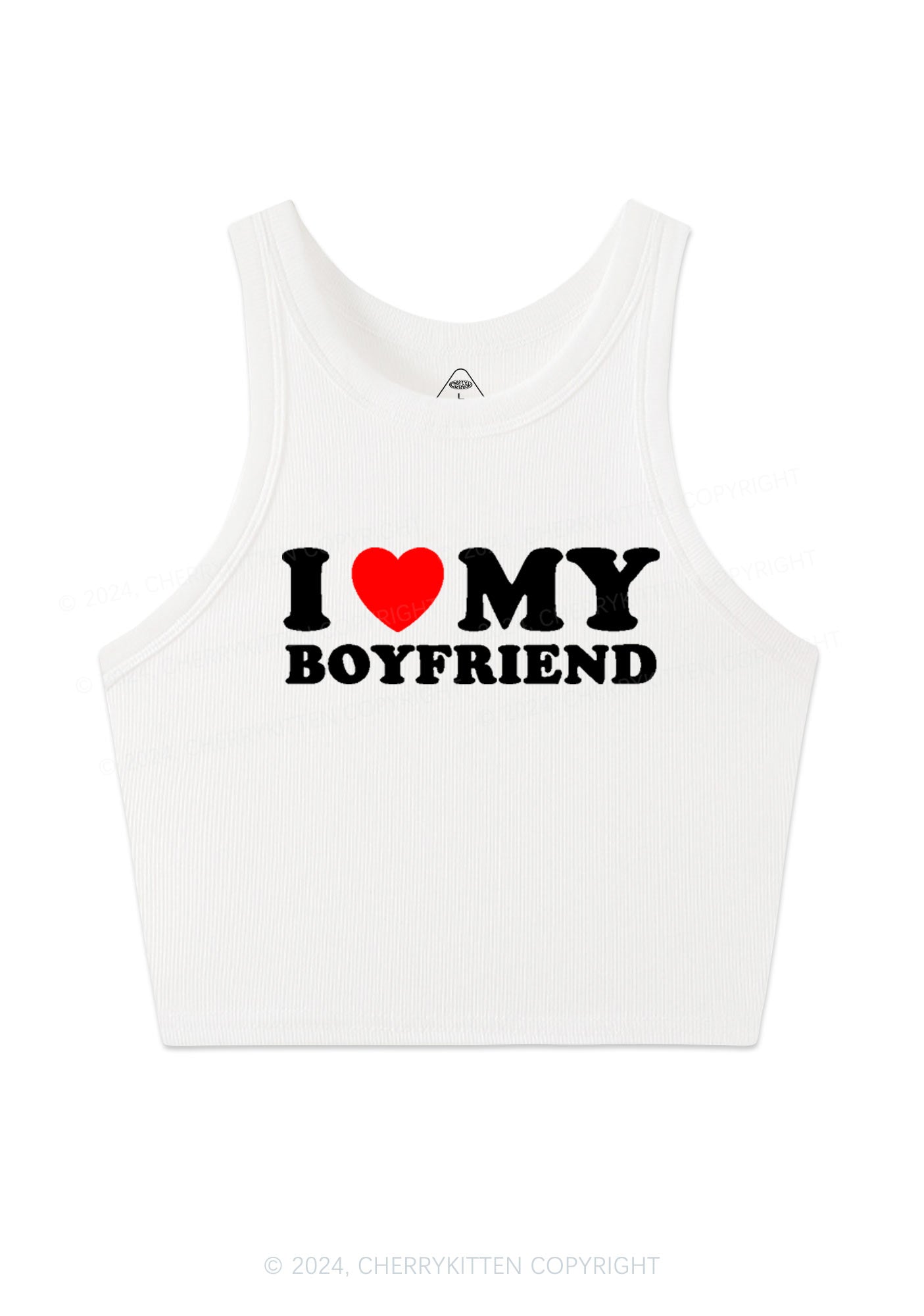 I Love Boyfriend Y2K Valentine's Day Crop Tank Top Cherrykitten