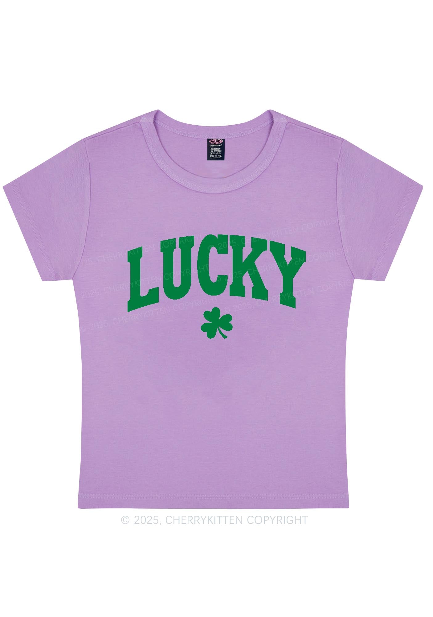 Lucky Shamrock St Patricks Y2K Baby Tee Cherrykitten