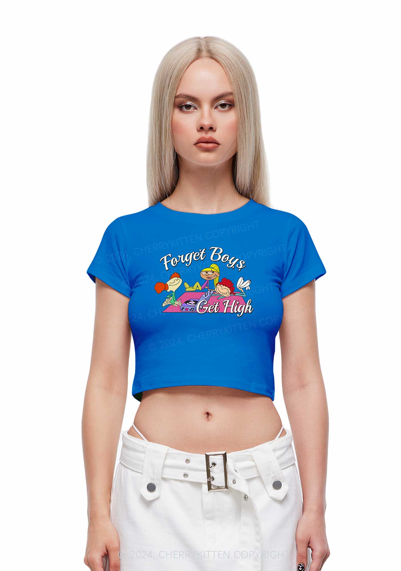 Forget Boys Y2K Baby Tee Cherrykitten