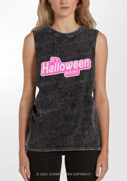 Its Halloween Bxxch Y2K Washed Tank Cherrykitten