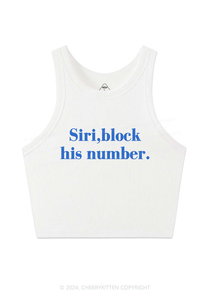 Block His Number Y2K Crop Tank Top Cherrykitten