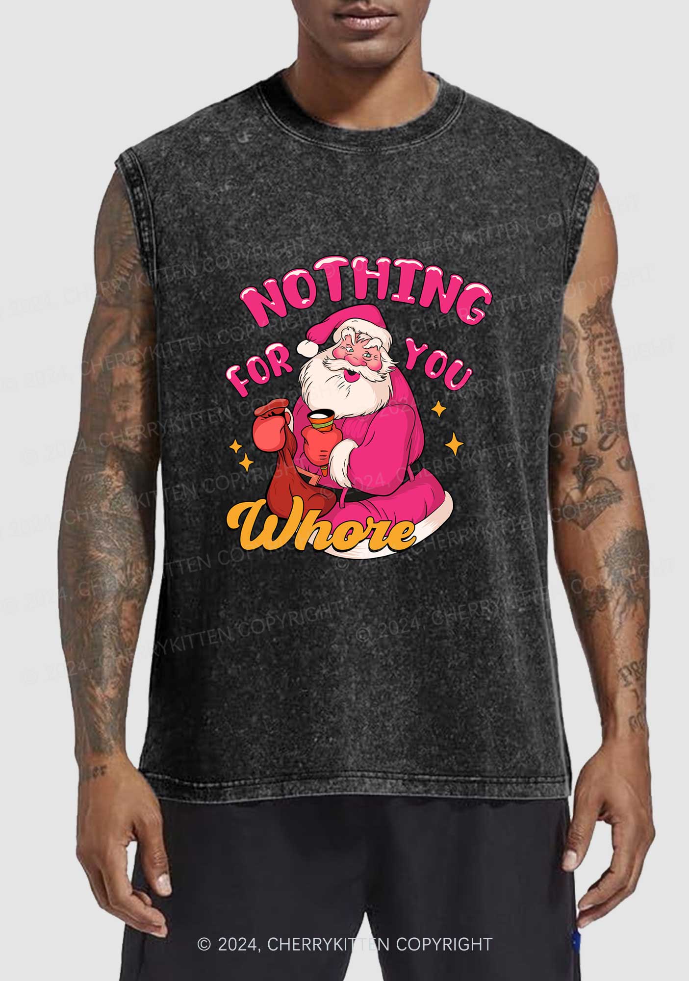 Christmas Nothing For Santa Y2K Washed Tank Cherrykitten