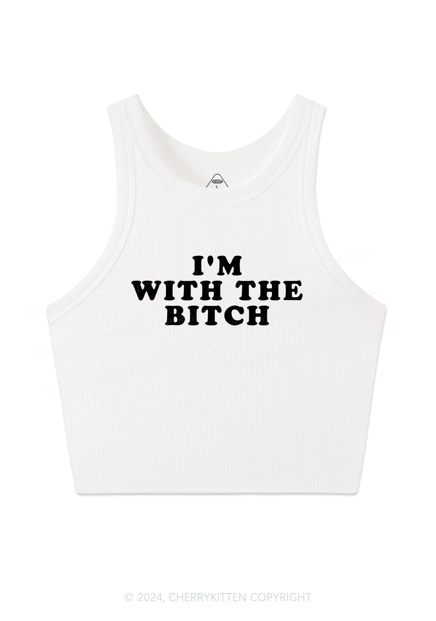 I Am With Bxxch Y2K Valentine's Day Crop Tank Top Cherrykitten