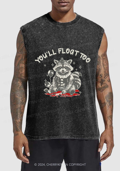 Halloween You'll Float Too Y2K Washed Tank Cherrykitten