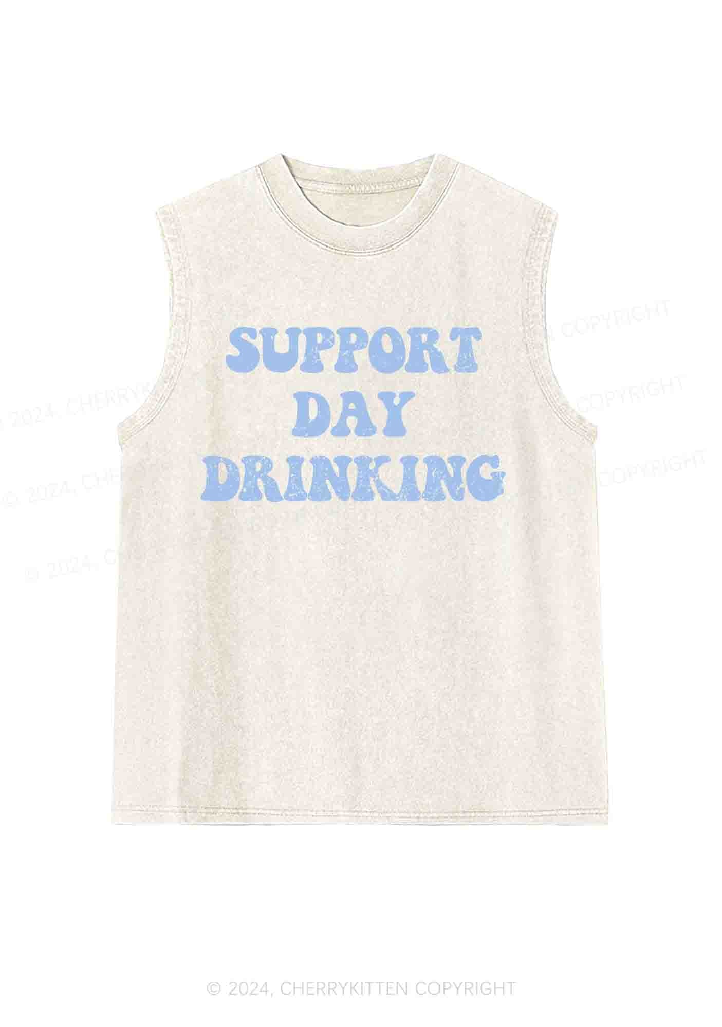 Support Day Drinking Y2K Washed Tank Cherrykitten