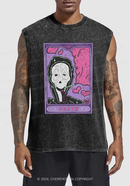 Halloween Death Smoking Y2K Washed Tank Cherrykitten