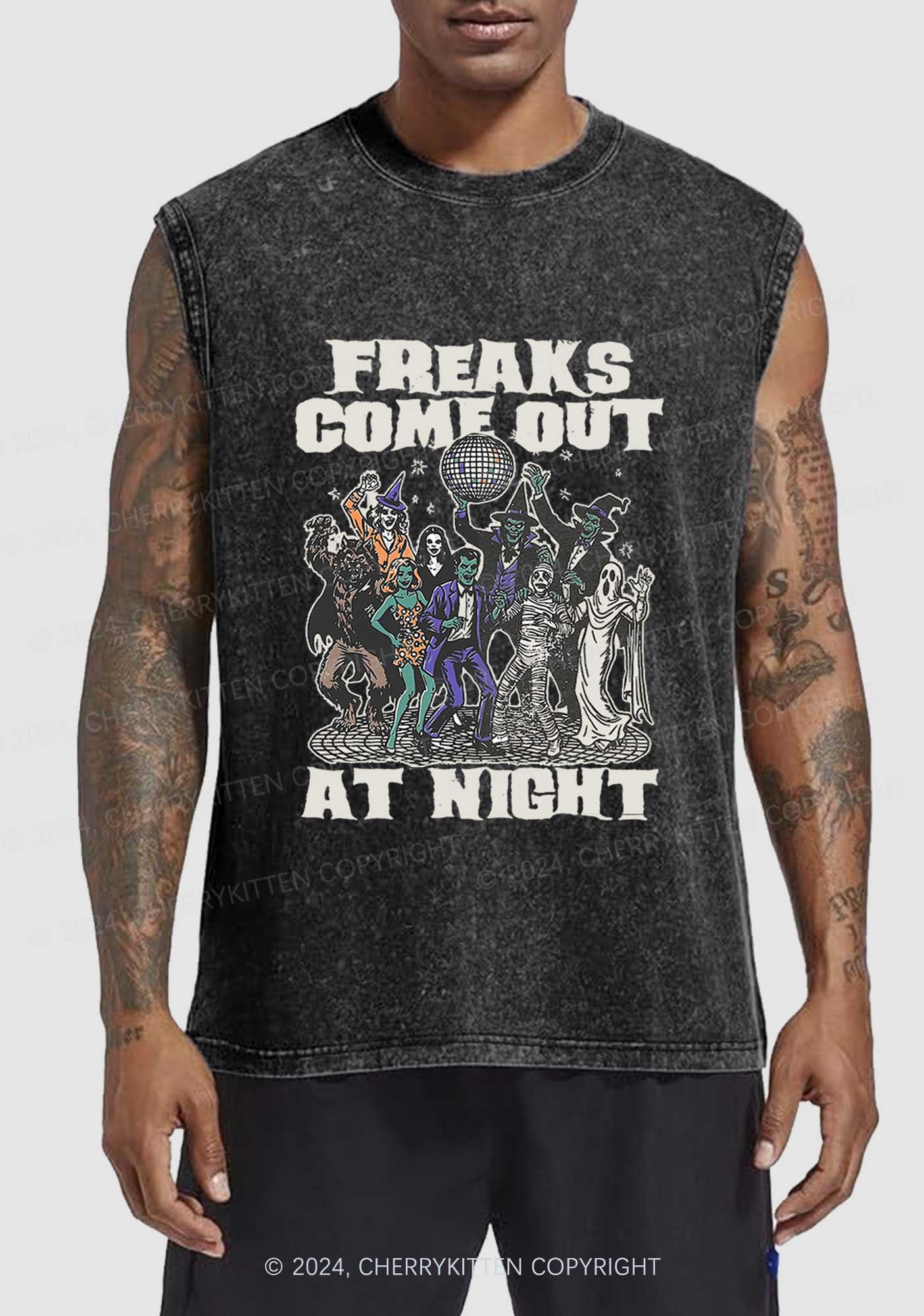 Halloween Freaks Come Out Y2K Washed Tank Cherrykitten