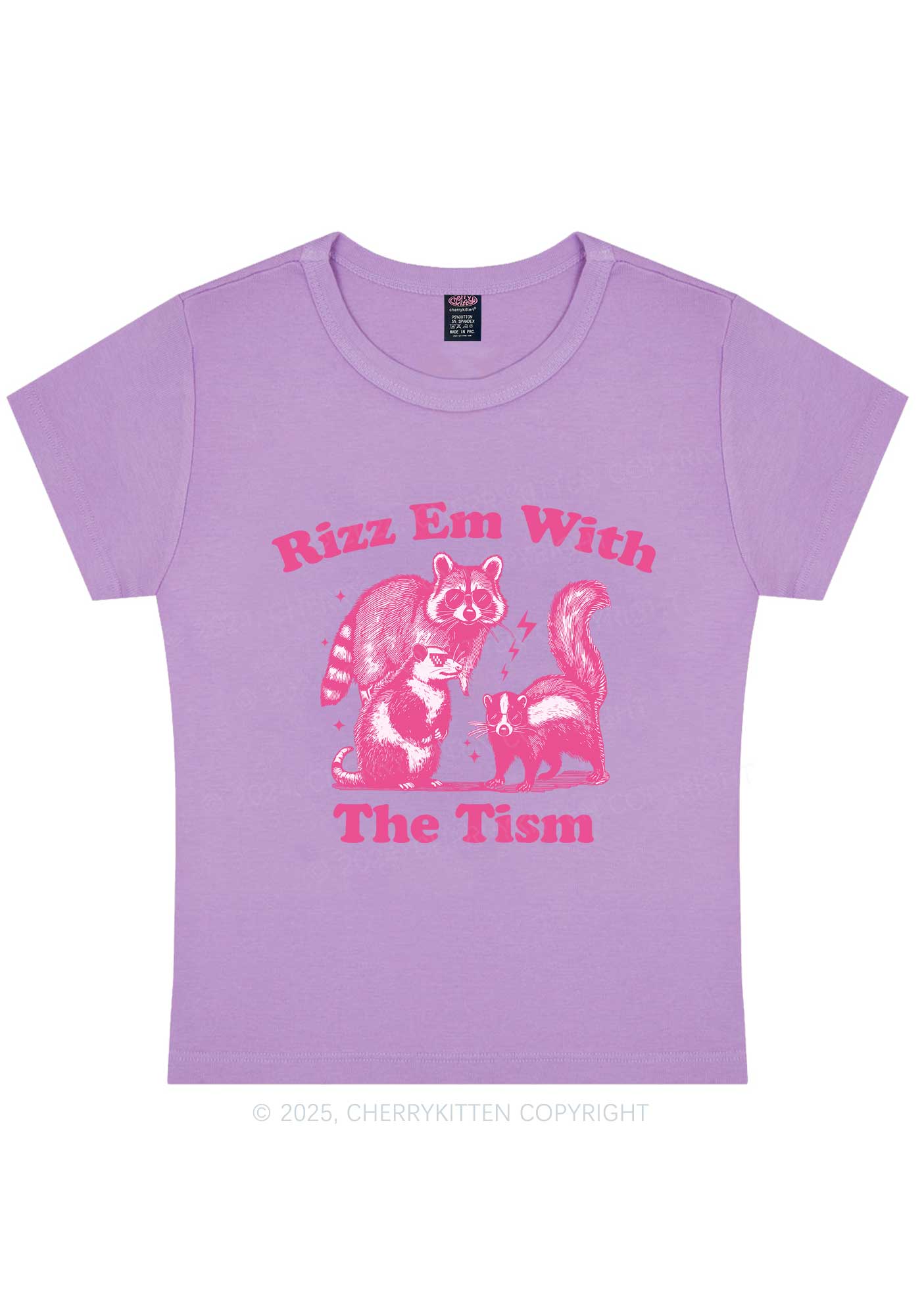 Rizz Em The Tism Y2K Baby Tee Cherrykitten